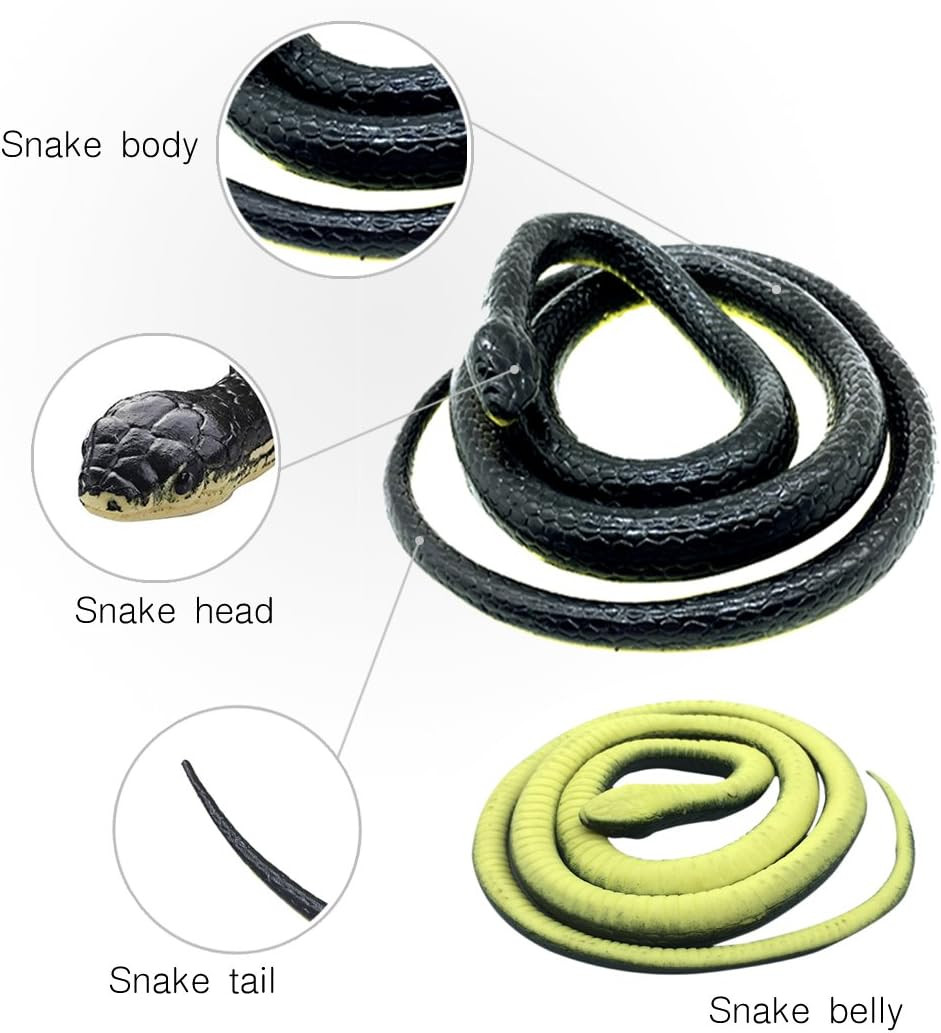 52 Fake Large Rubber Snake Realistic Lifelike Scare Prank Gag Gift Joke Kid Toy