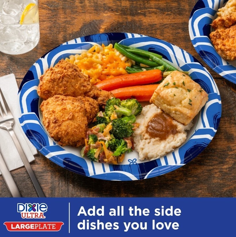 Dixie Ultra 11.5″ Large Disposable Paper Plates, Multi-Color, 25 Count