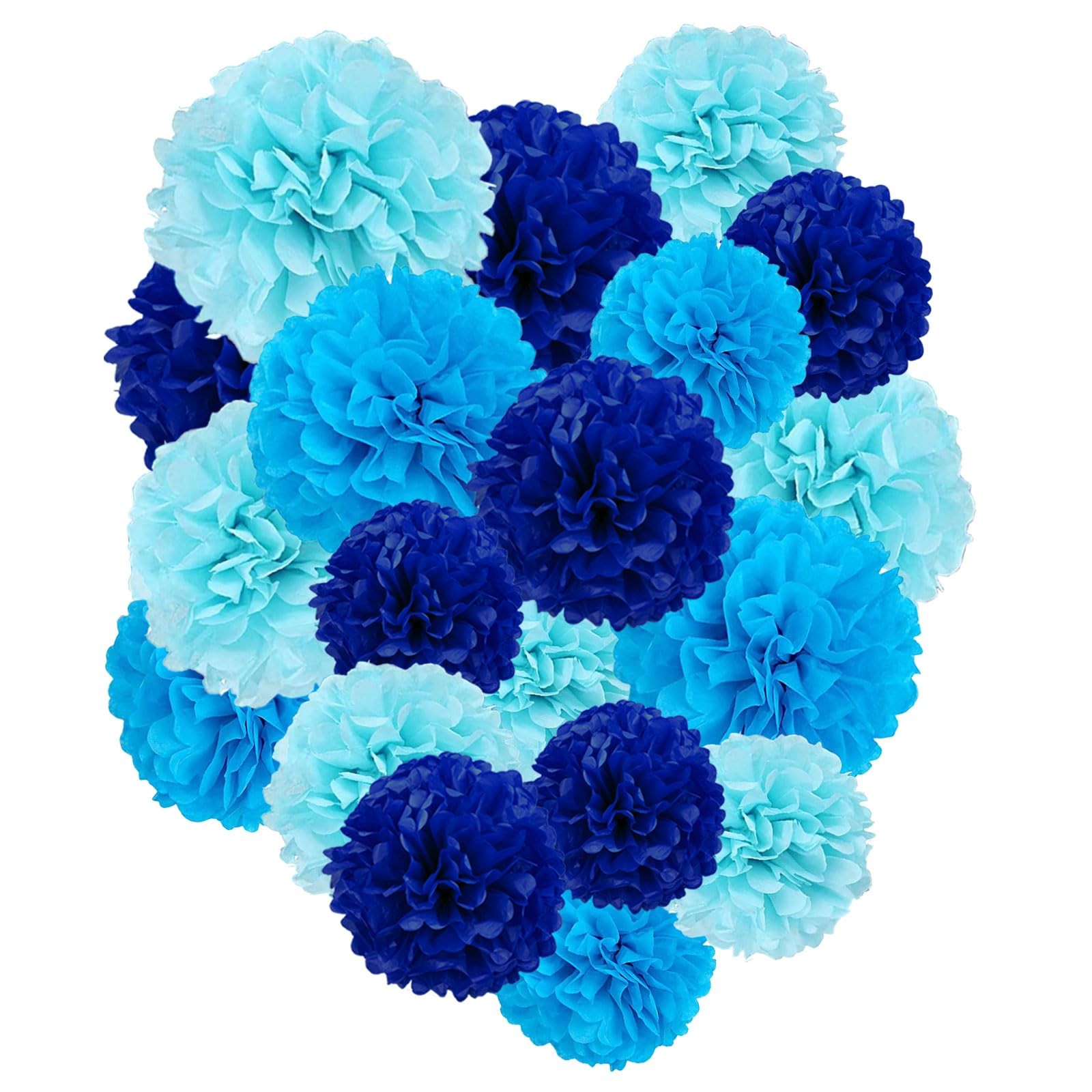 Blue Paper Pom Poms – 10″12″ Tissue Pom Poms Decorations for Baby Shower Boy …