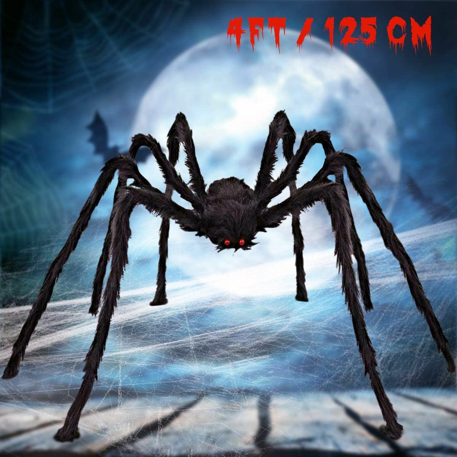 4ft Large Halloween Spider Haunted House Prop Indoor Outdoor Party Garden Decor