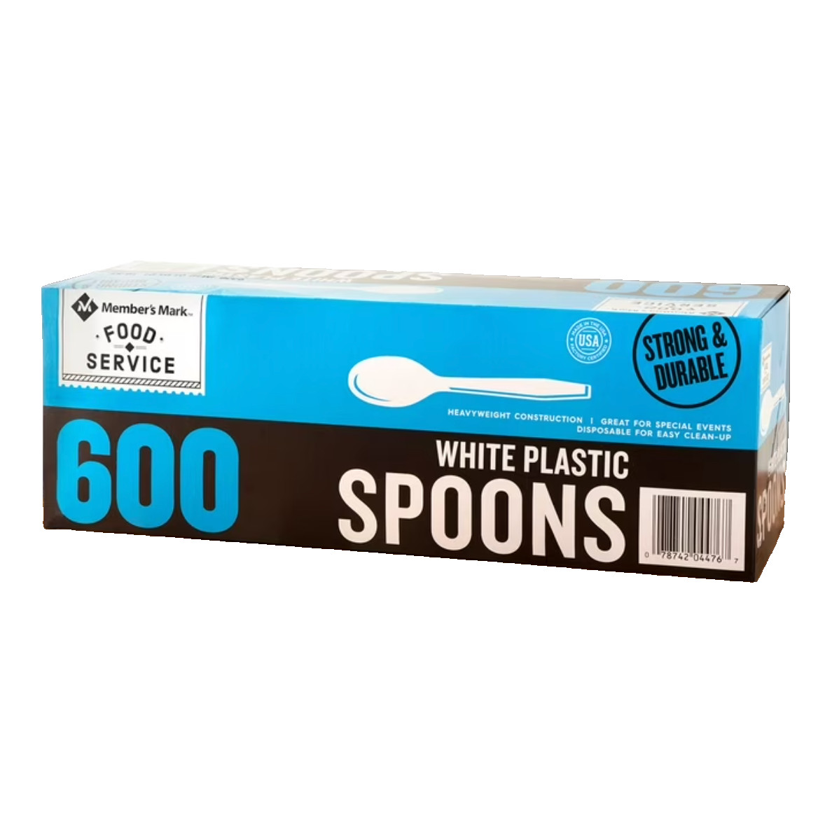 600 White Plastic Spoons Heavyweight Disposable Strong Durable Party