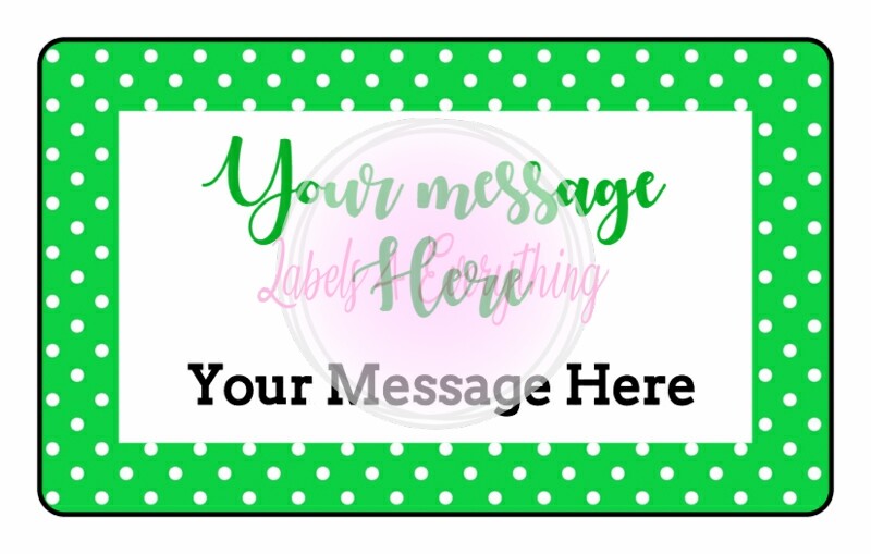 Personalised Polka Dot Rectangle Stickers Gift Seals Tag Sweet Cone Bag Box