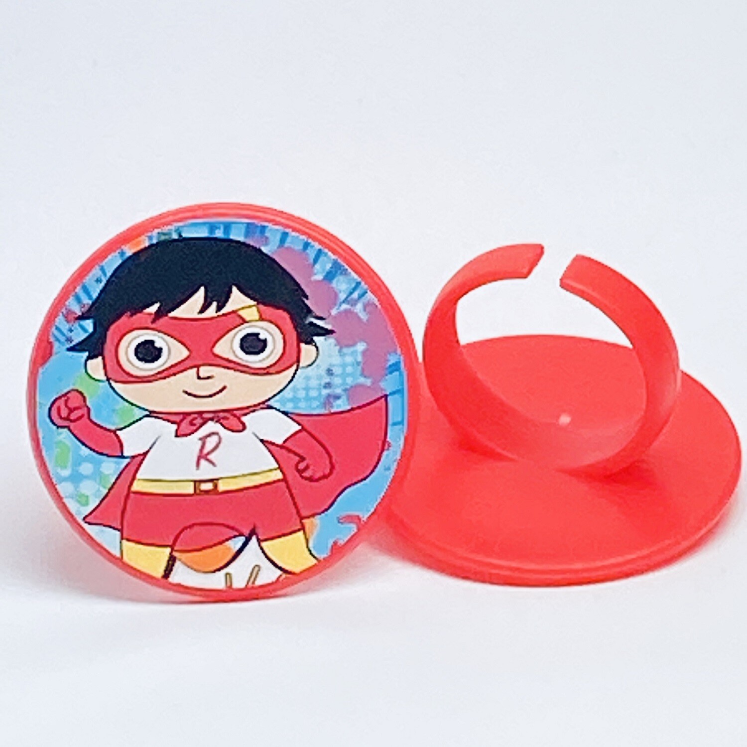 Ryan’s World Cupcake Toppers Party Favors Birthday Party Supplies – 20 Red Rings