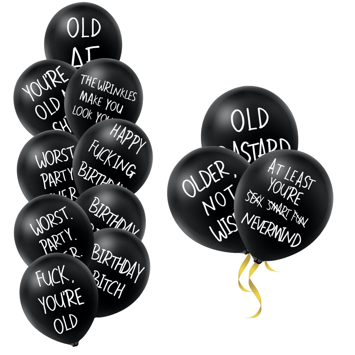 Grumpy Rude x10 Offensive Adult Humour Birthday Latex Balloons Insulting Funny