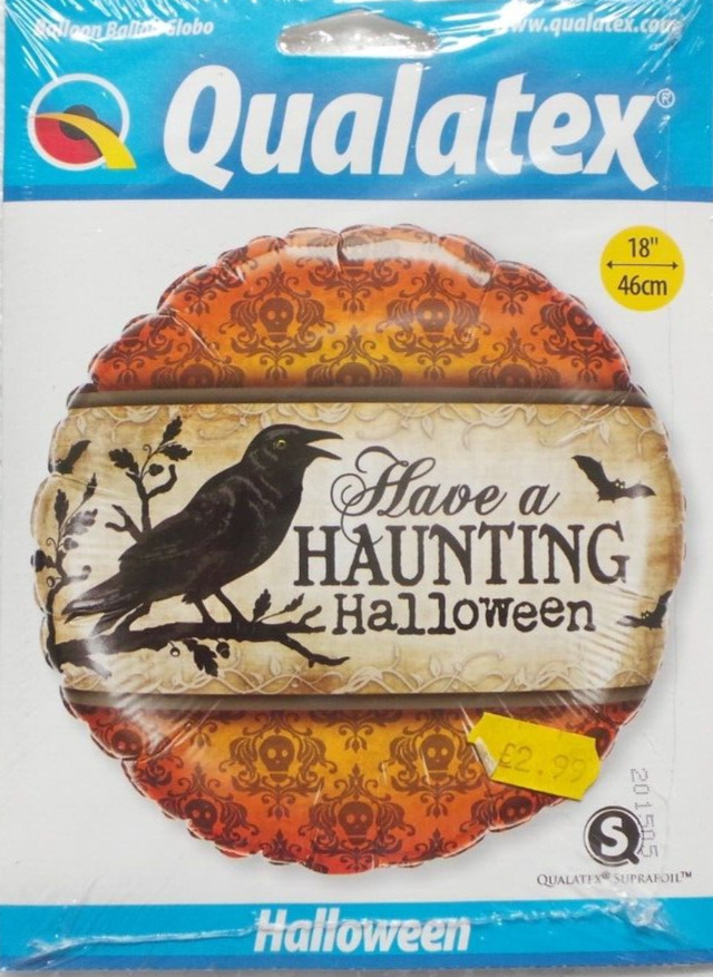 Qualatex Helium Foil Balloon 18″ Halloween Haunting Crow and Bat