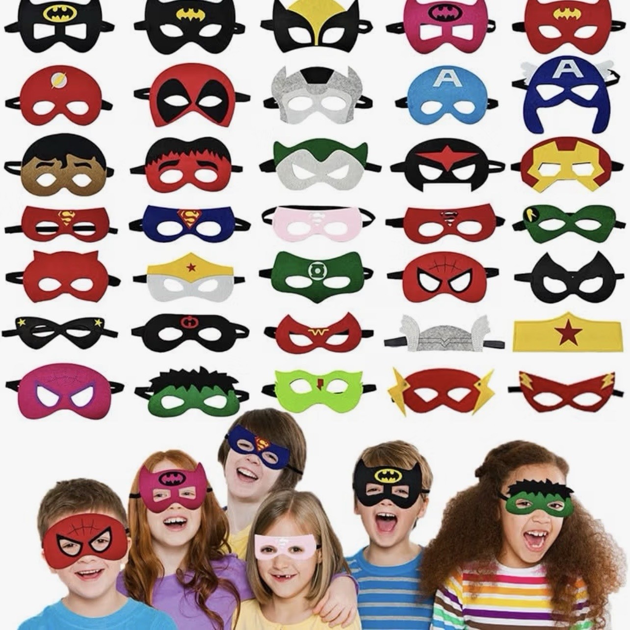 Superhero Masks Party Favors for Kids 30 Pcs Cosplay Birthdays Decorations