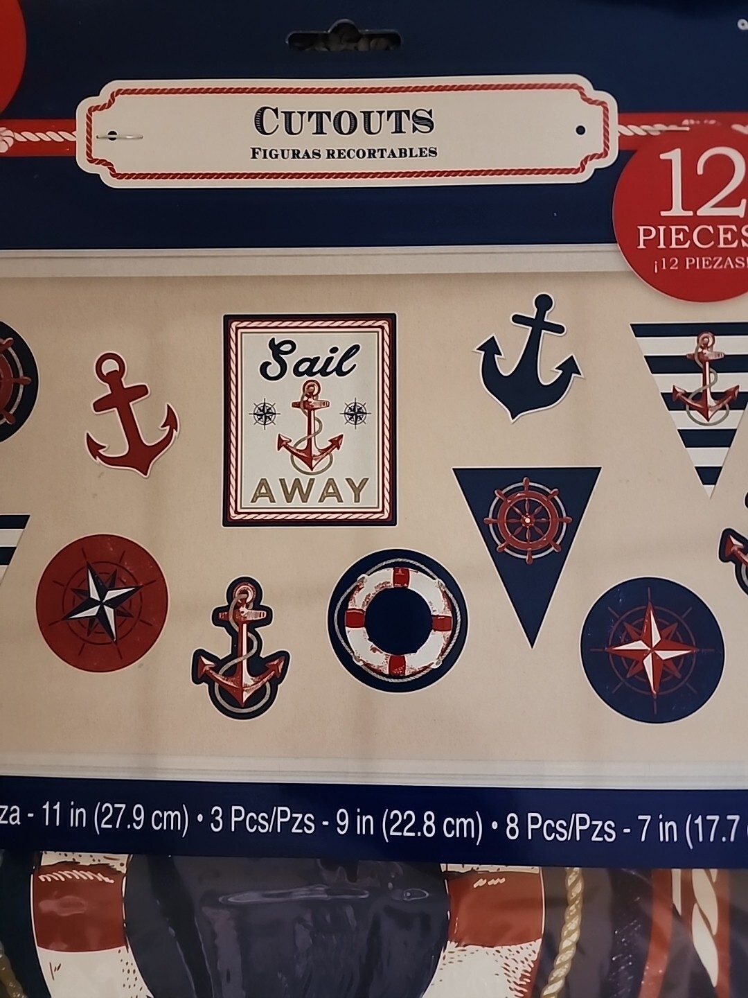 Amscan Nautical Cutouts 12pc Value Pack Party Celebration Various Prints & Sizes
