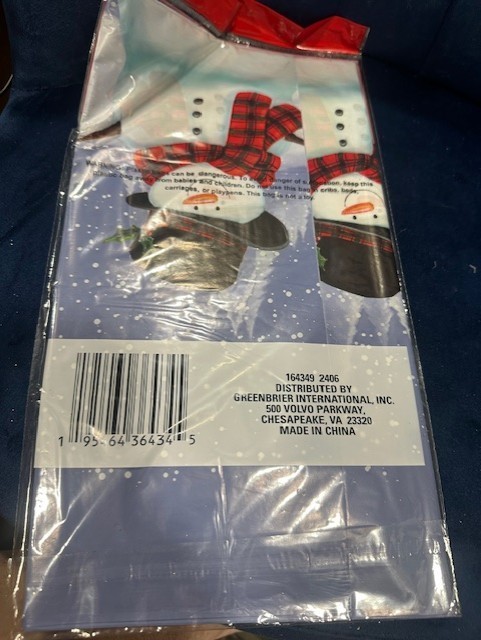 3) Christmas House Snowman Snowmen Blue Snow Tablecloth thin Plastic 54 x 108