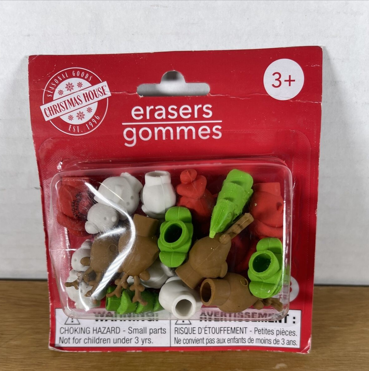 New Christmas House 18 Count Christmas Erasers