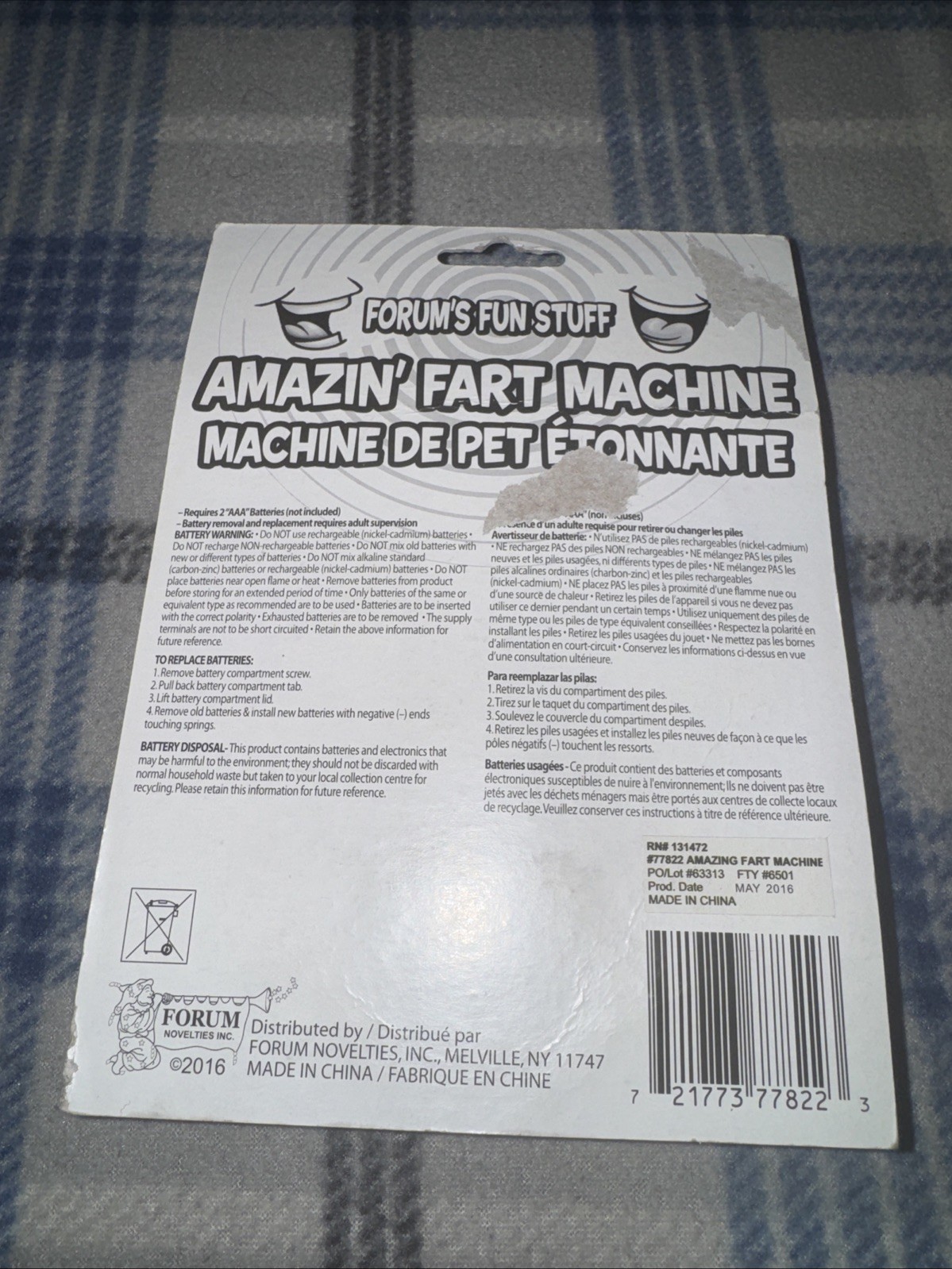 Forum’s Fun Stuff Amazon’ Fart Machine MOC New