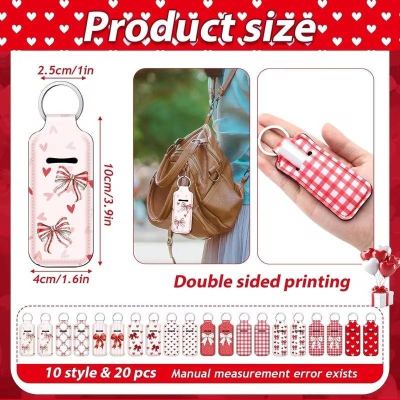 20pcs Coquette Bow Lipstick Holder Keychain for Lipstick/Lip gloss – Girlfriend