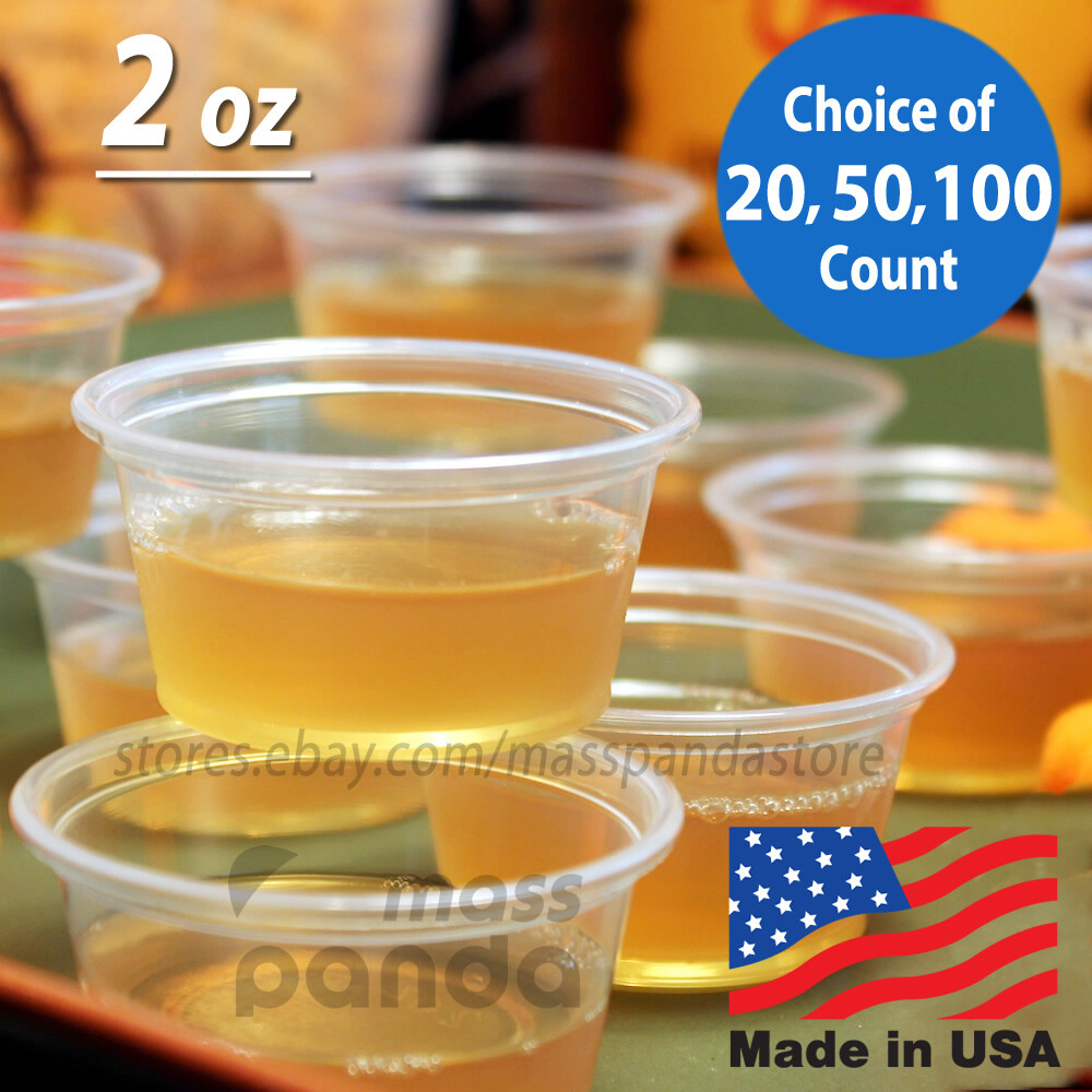 2 oz Dart Medium Jelly Gelatin Shot Disposable Clear Plastic Portion Cups