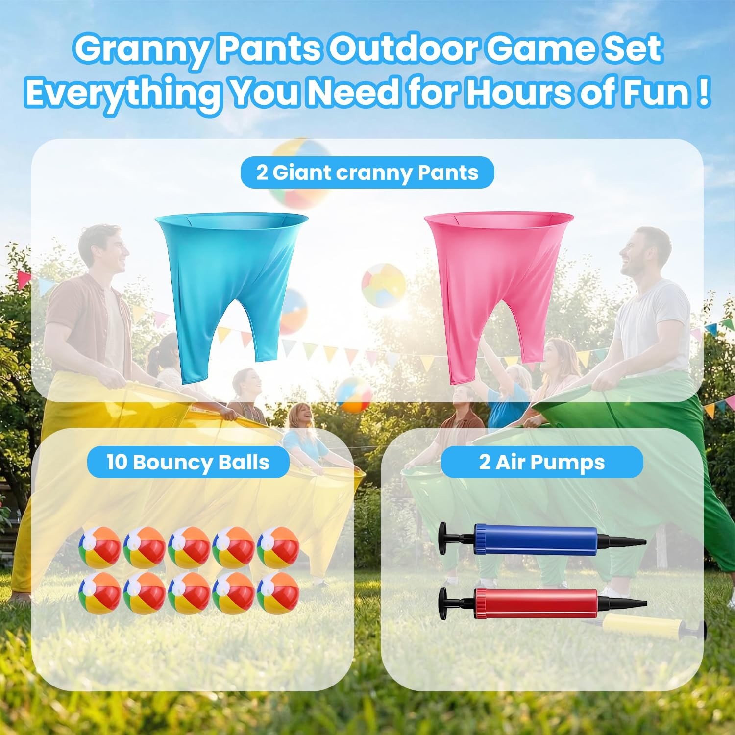 Granny Pants Yard Game Set, 2 PCS Granny Pants Family Party Outdoor Game with…