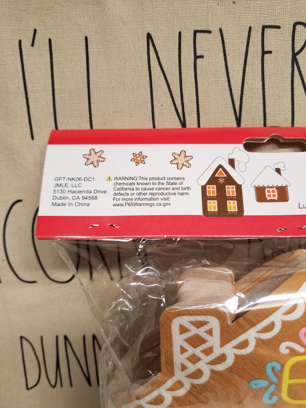 100 x Christmas Gingerbread House & Man Paper Napkins Party Lunch Picnic, NEW!