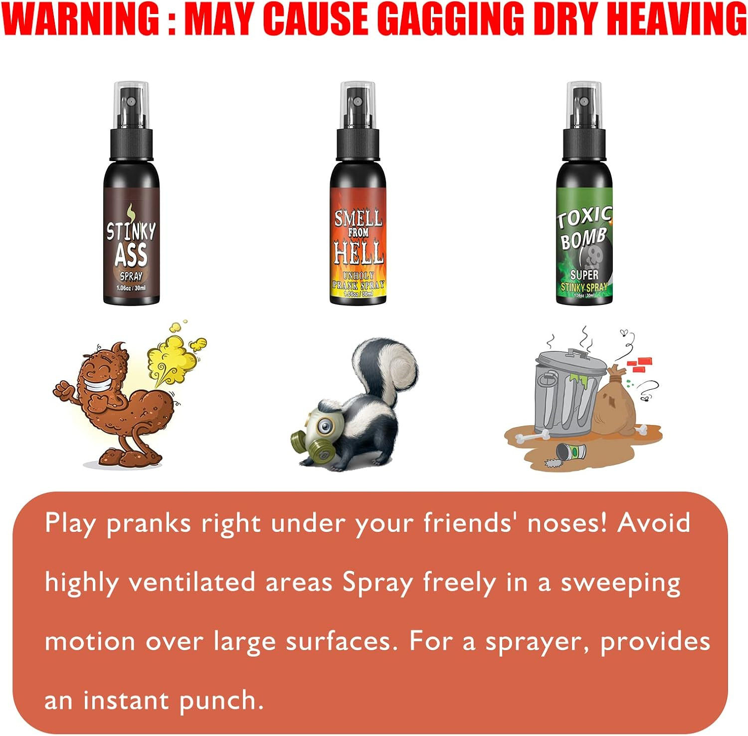 3P Fart Spray Extra Strong 30Ml Potent Stink Spray Non Toxic Fart Bomb Prank Stu