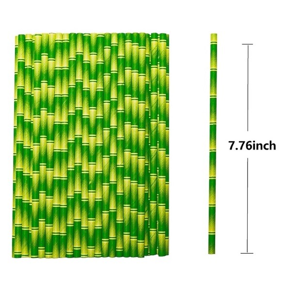 Biodegradable Bamboo Paper Drinking Straws 500 Wholesale Cost Tiki Party Wedding