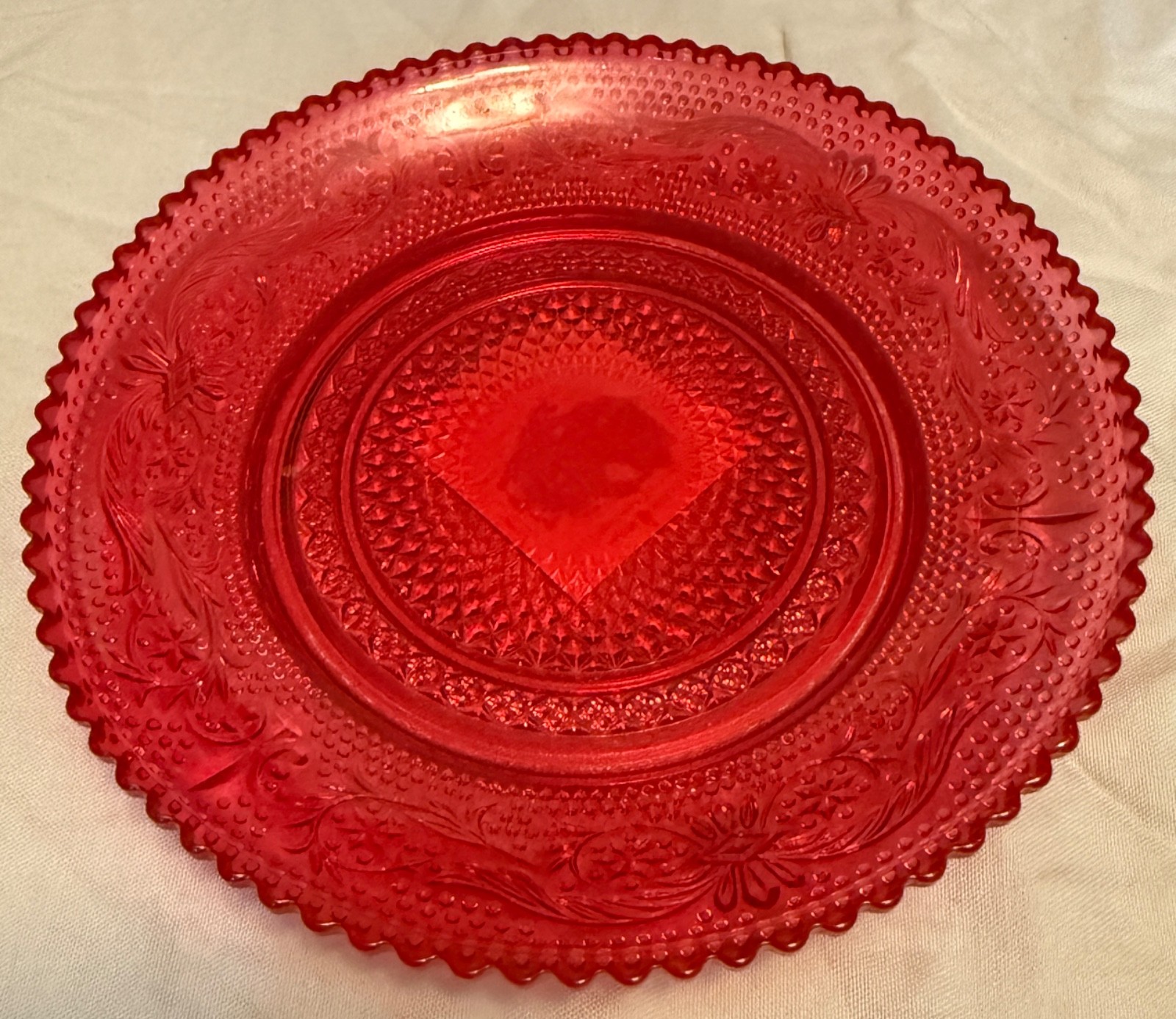 NEW Shondaland Netflix Bridgerton Ruby Red Translucent Small Glass Dessert Plate