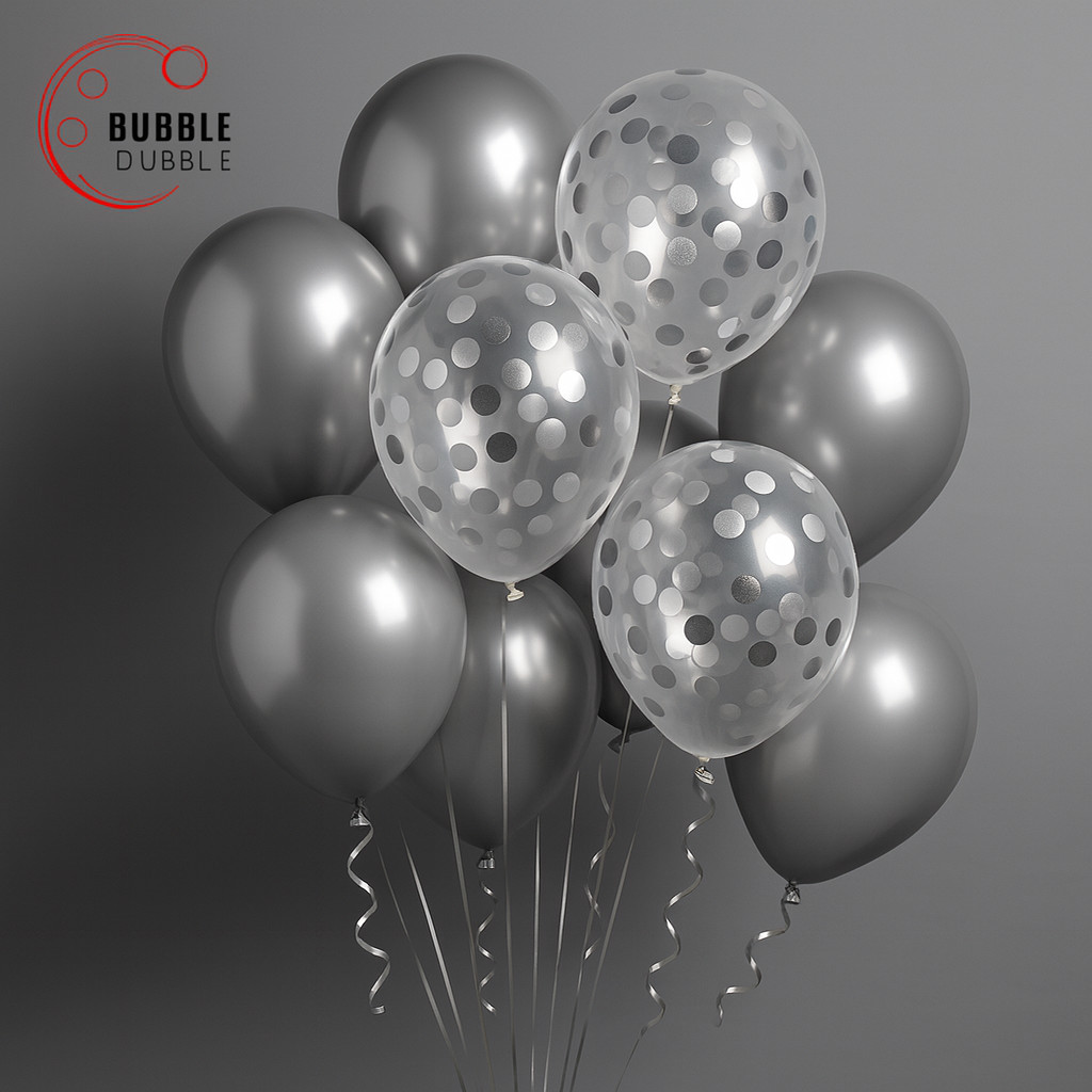 Bulk Lot 12″ Confetti Balloons Metallic Shinny Latex Decor Birthday Wedding