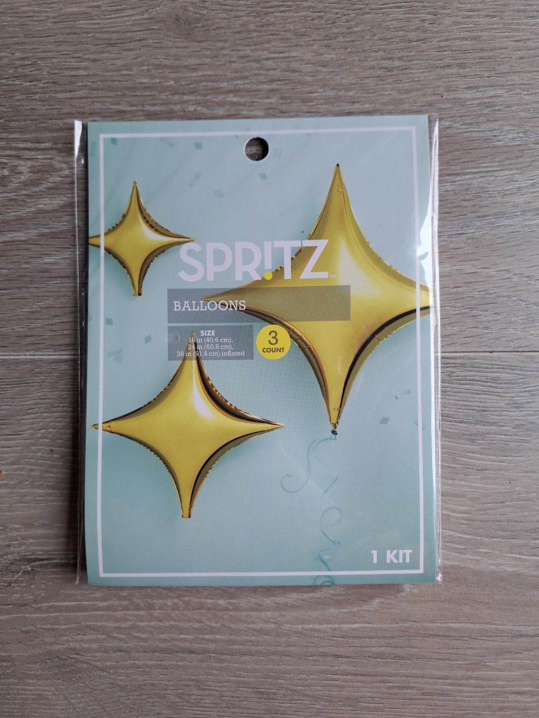Spritz Party Balloons Gold Shiny 3ct (16″ – 24″ – 36″ Sizes)