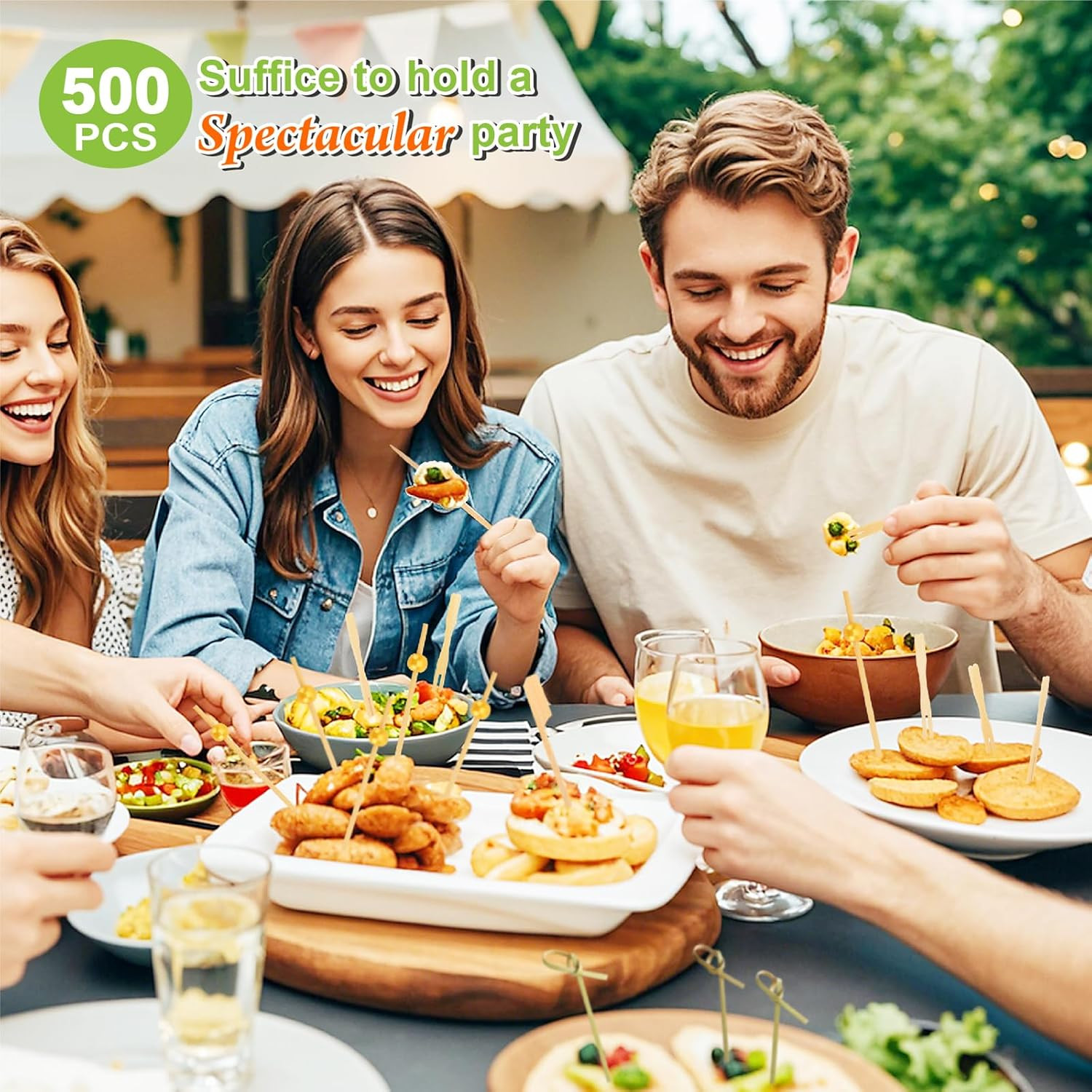 500PCS Cocktail Picks Kit, 4 Styles Fancy Toothpicks for Appetizers, 3 Sizes Lon