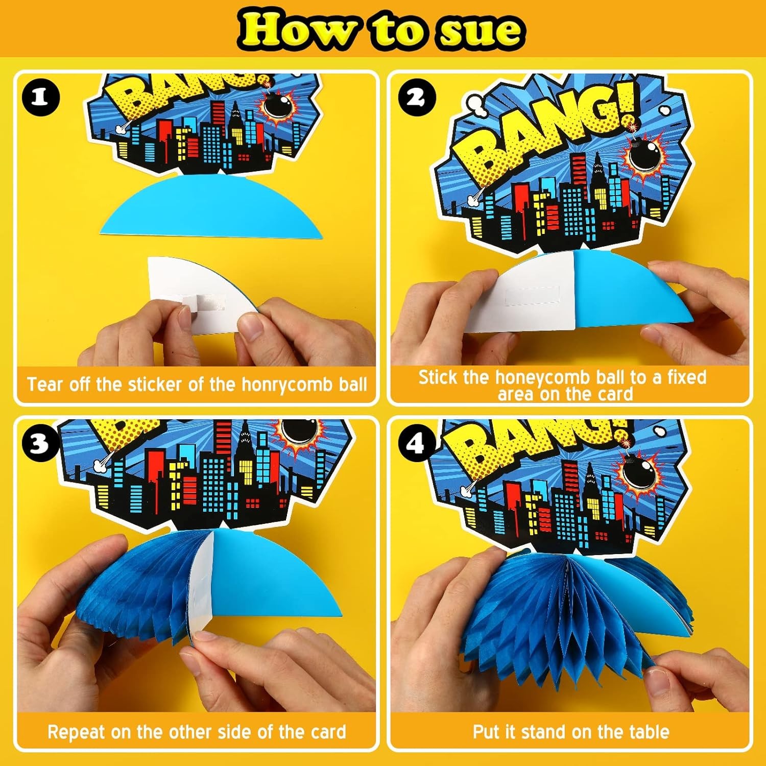 11Pcs Hero Honeycomb Centerpieces Superhero Birthday Baby Shower Table Decor