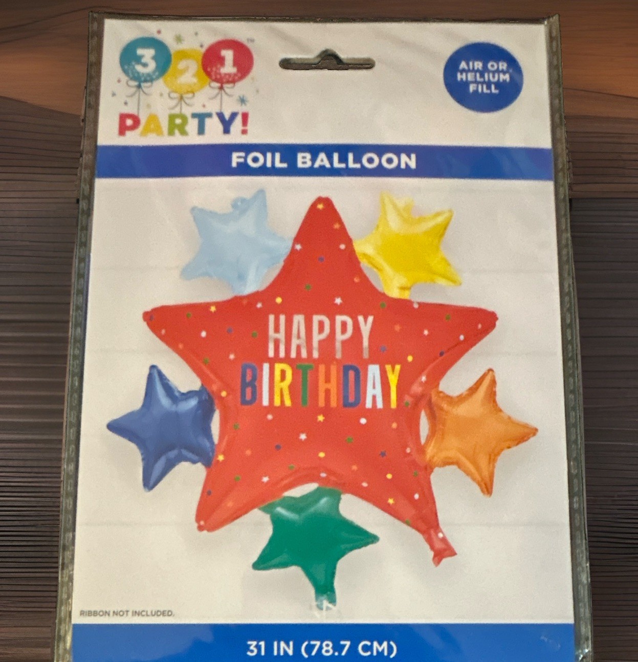 Happy Birthday Star-Shaped Foil Balloon 31 in Multicolor Stars, 8 Pack