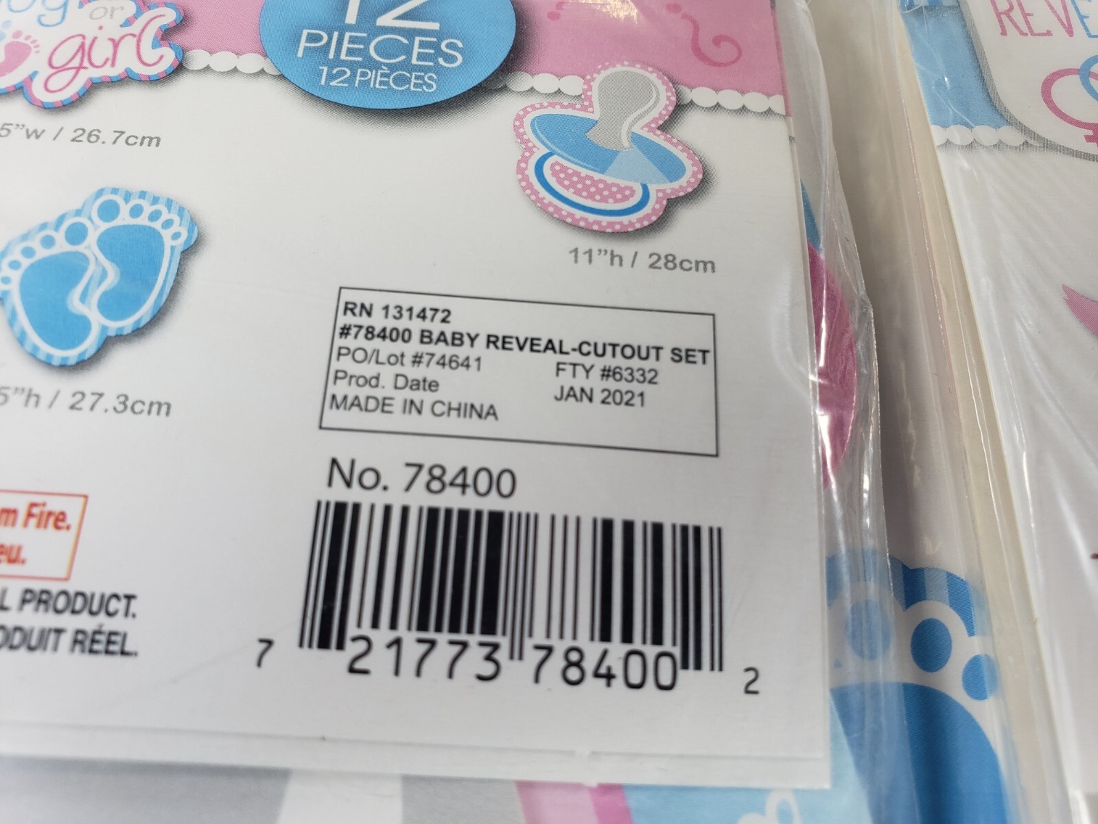 Lot Of 12 Forum Novelties Gender Reveal Baby Shower Wall Decoration Cutouts