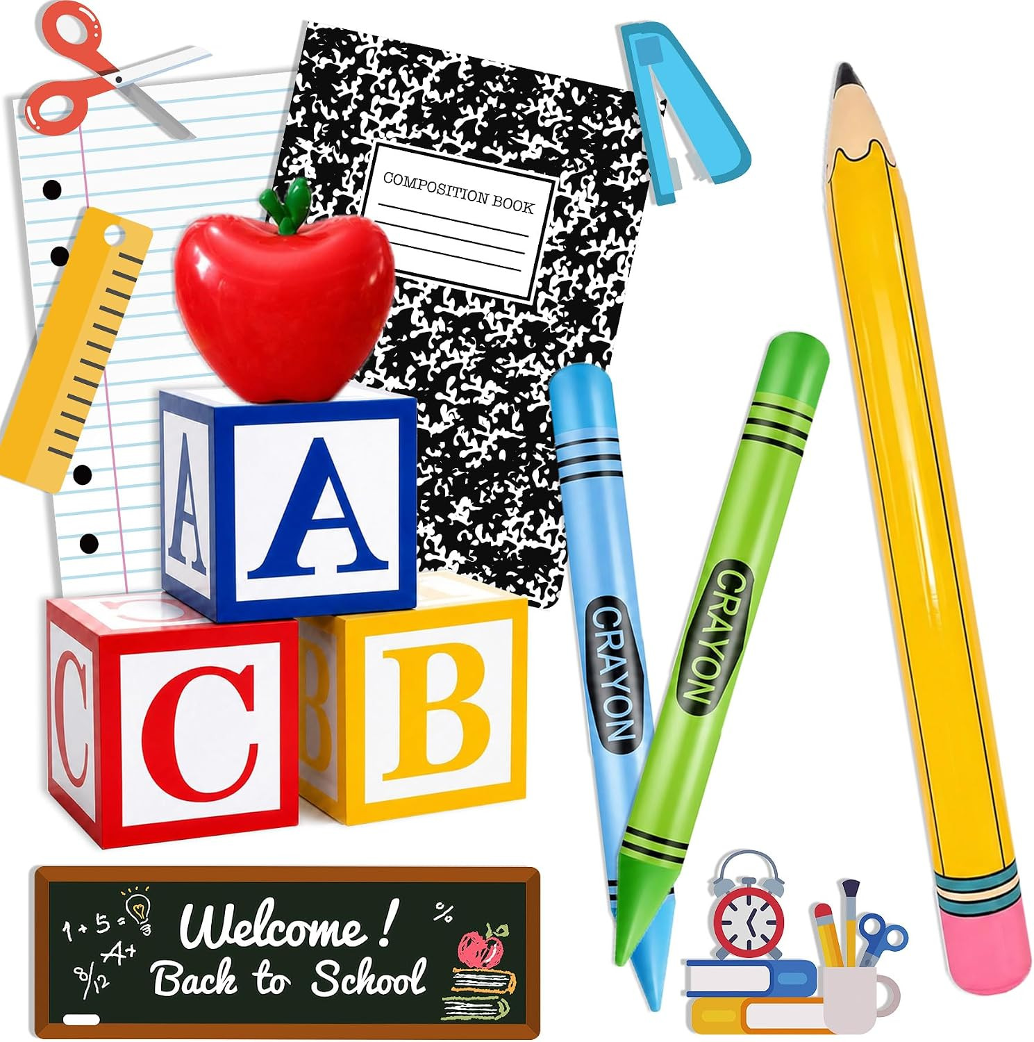 14PCS Giant Back to School Decorations – Welcome Back to School Party Supplies,