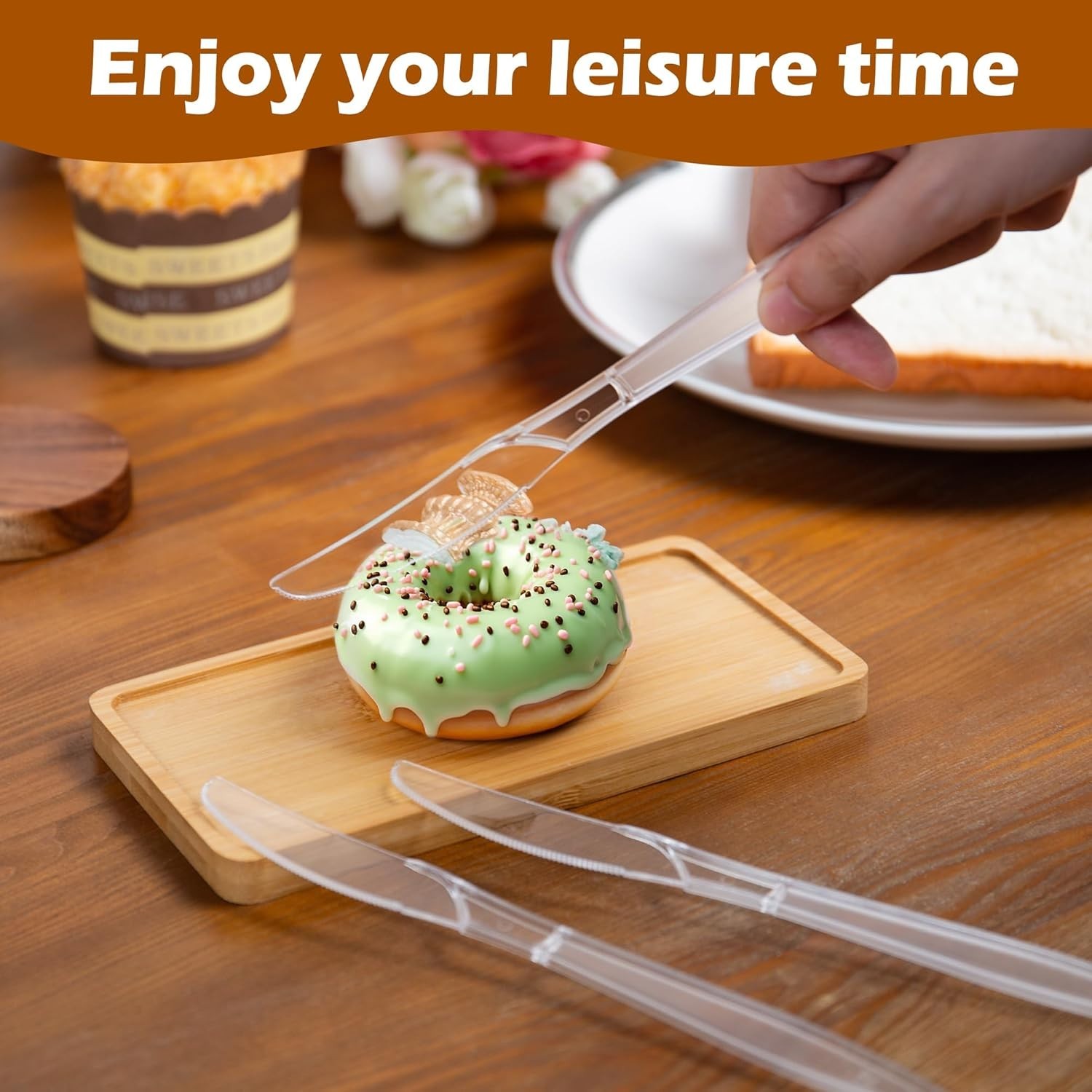 200 Pieces Clear Plastic Knives Heavy Duty Disposable -, BPA-Free, Heat Resis…