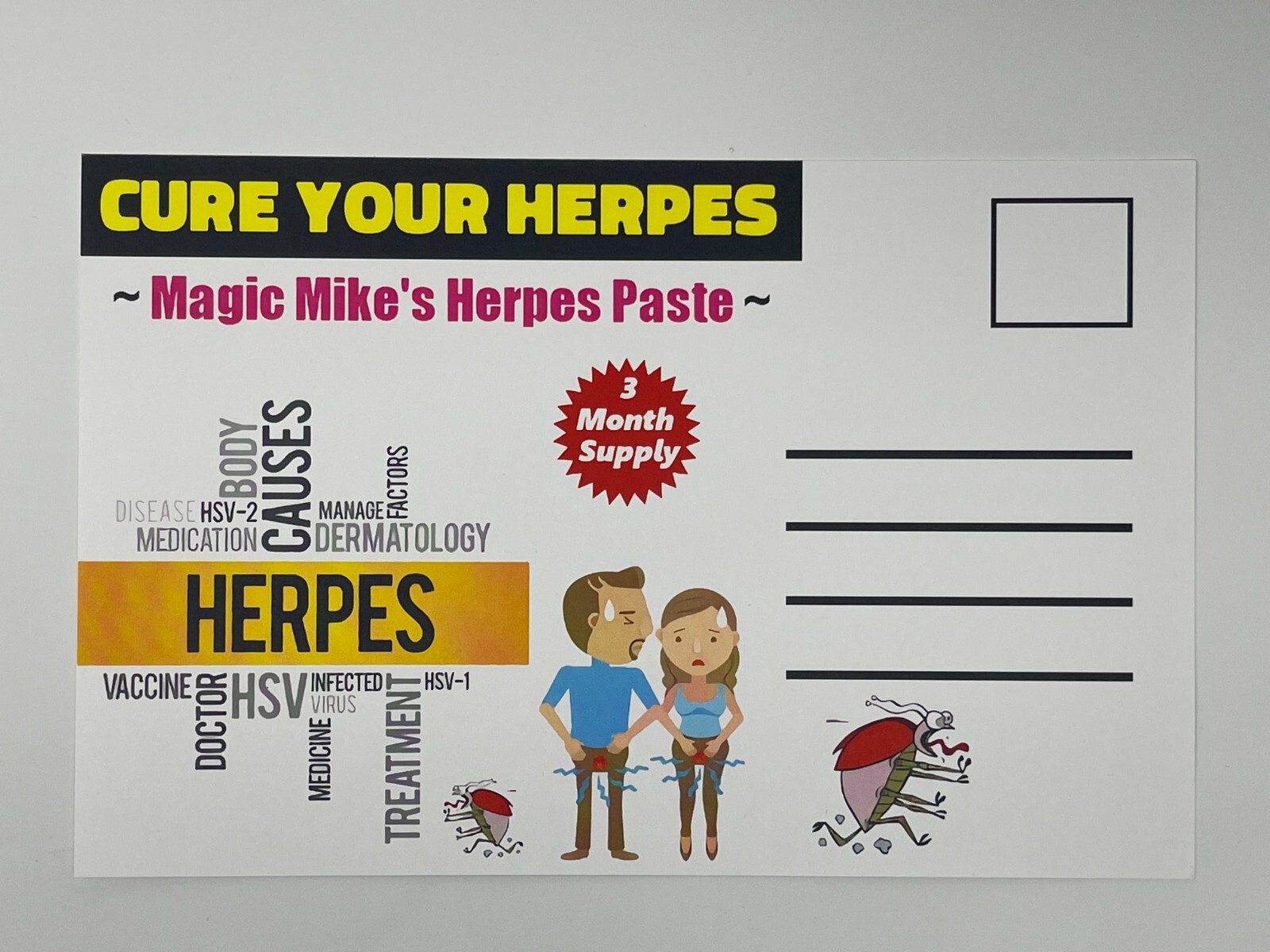 Prank Mail Postcards Funny Joke Revenge Gag Gift Herpes Practical Jokes – 8 Pack