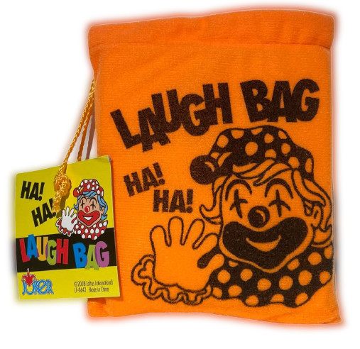 1 LAUGH BAG Laughing Sound Toy Prank Joke Gift Funny HA Box Clown Squeeze Trick