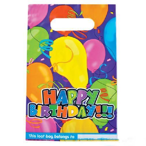 24 BIRTHDAY PARTY LOOT BAGS Plastic Goody Treat Bag NIP FREE SHIPPING