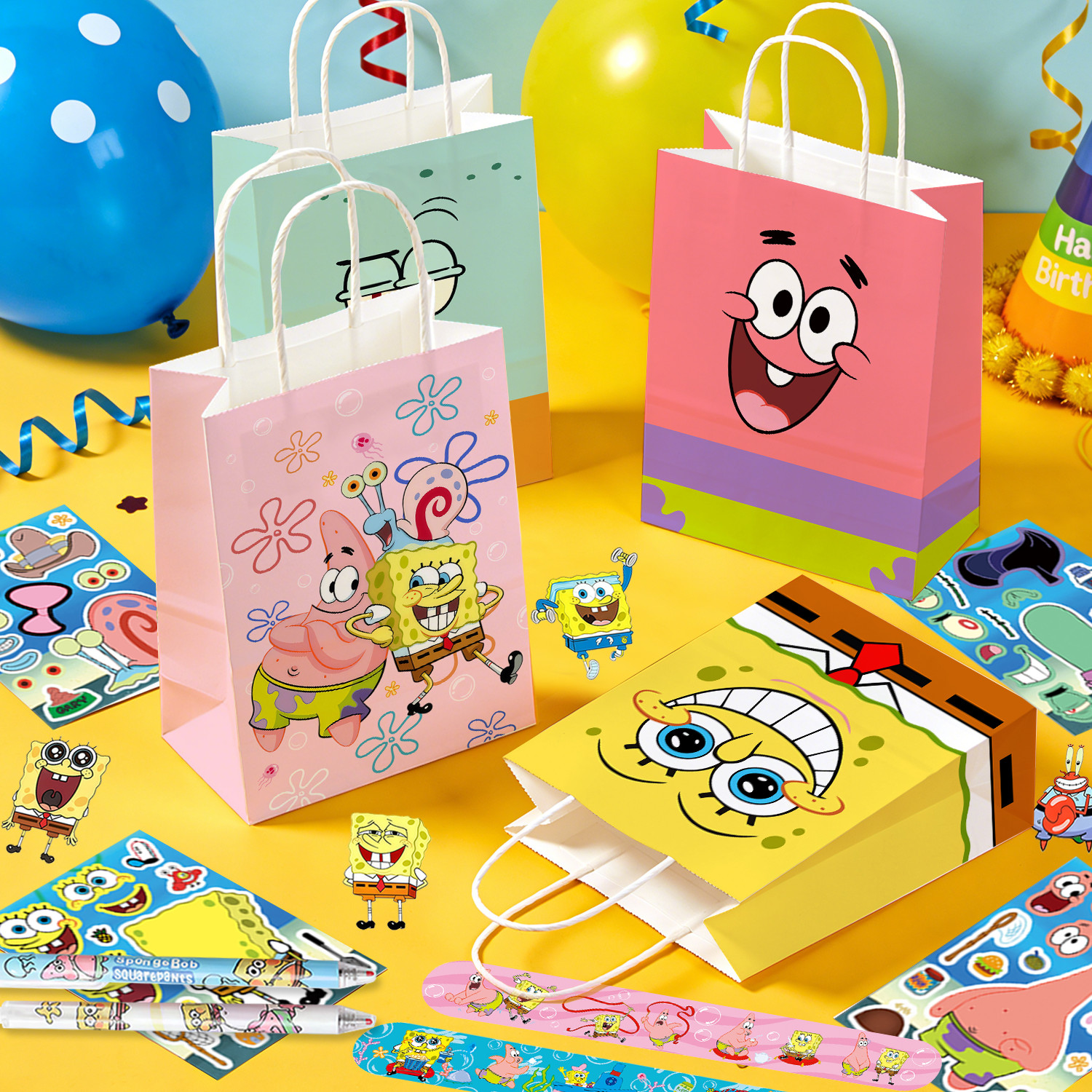 SpongeBob Party Favor SpongeBob Party Supplies Goodie Bags Pens Notebooks Slap