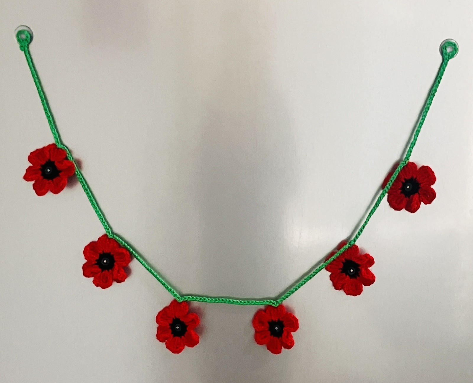 🌺PRETTY Hand Crochet Flowers Poppy Bunting Window Camper Gift