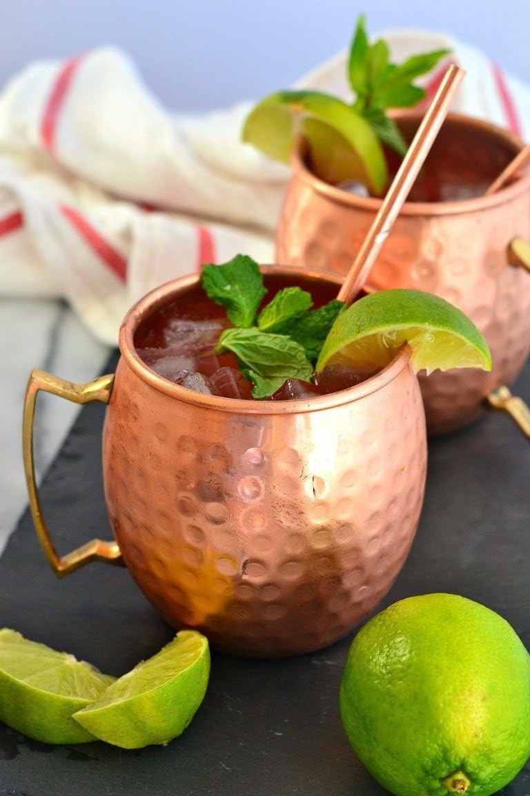 Copper Straws Food Safe Solid Copper Mule Drinking StrawsSet of 4 8.5inch Str…