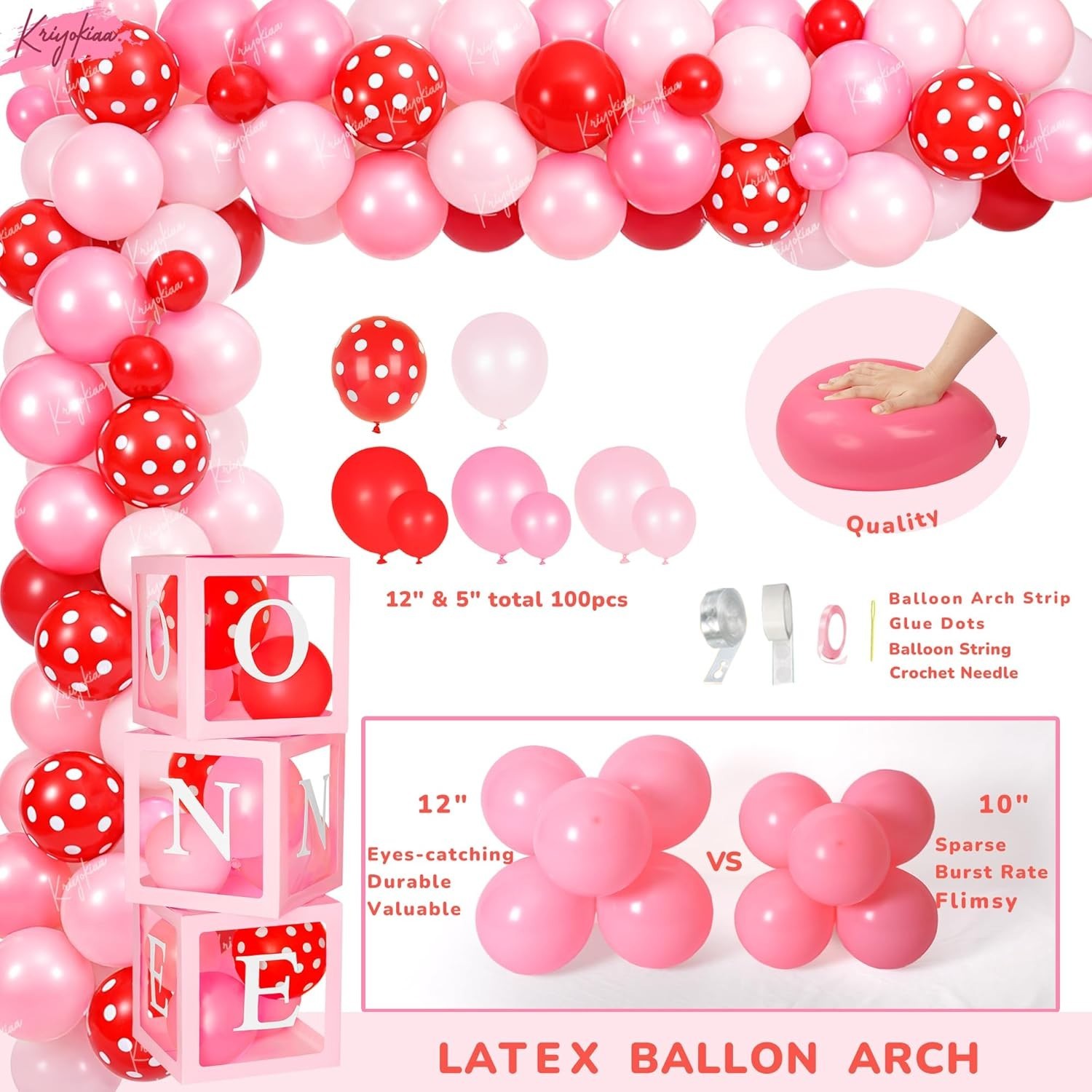 Berry 1st Birthday Decor Set: Strawberry Theme with Balloon Arch & Backdrop