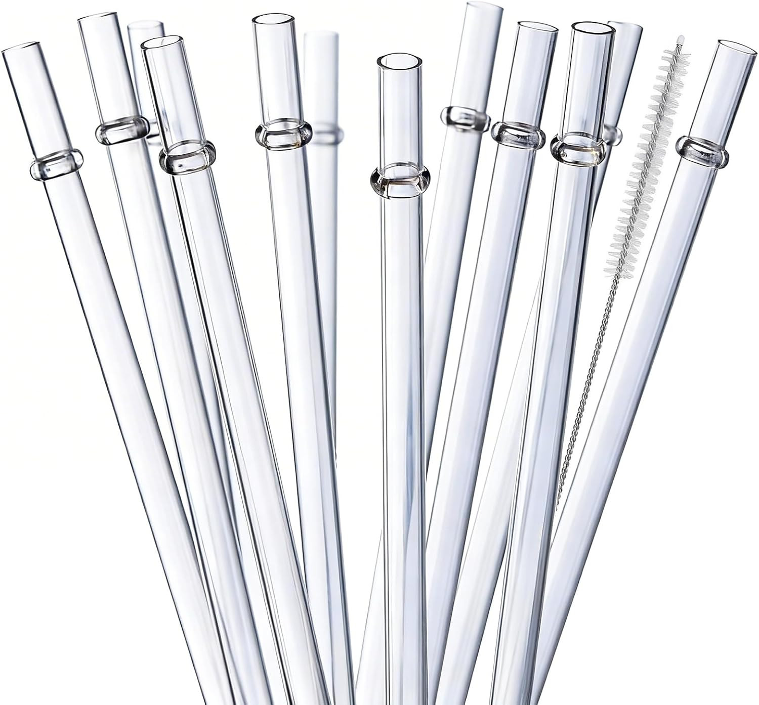 10.5 Inch Tritan Hard Plastic Clear Straws, Long Reusable Clear