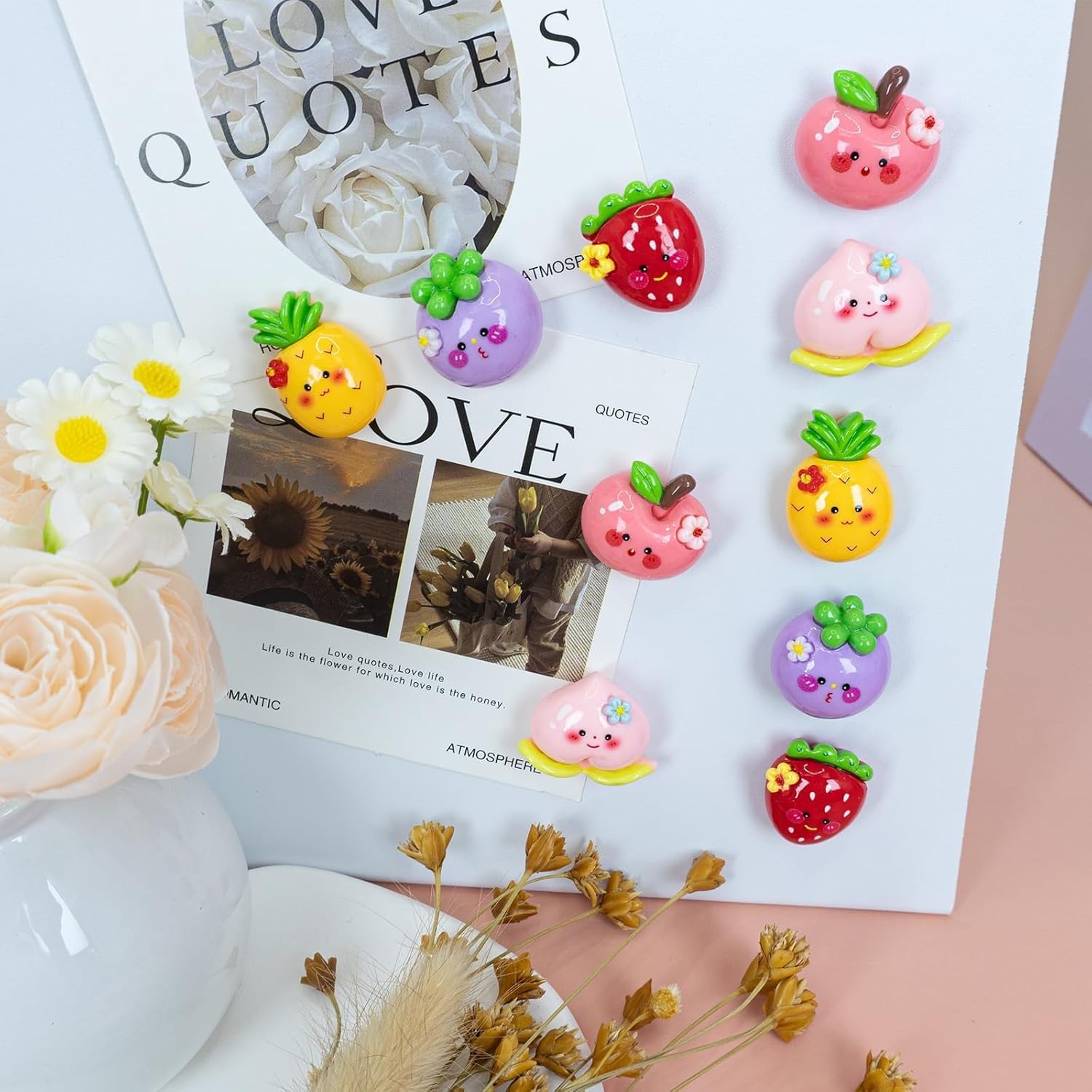 10Pcs 3D Cute Shiny Fridge Magnets – Five Creative Fruit Appearances?Stylish Mag