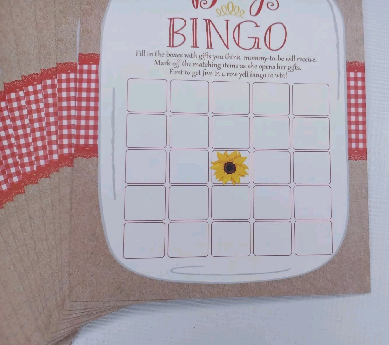 Baby Shower Games Cardstock Double Sided Cards Two Games 20 Cards