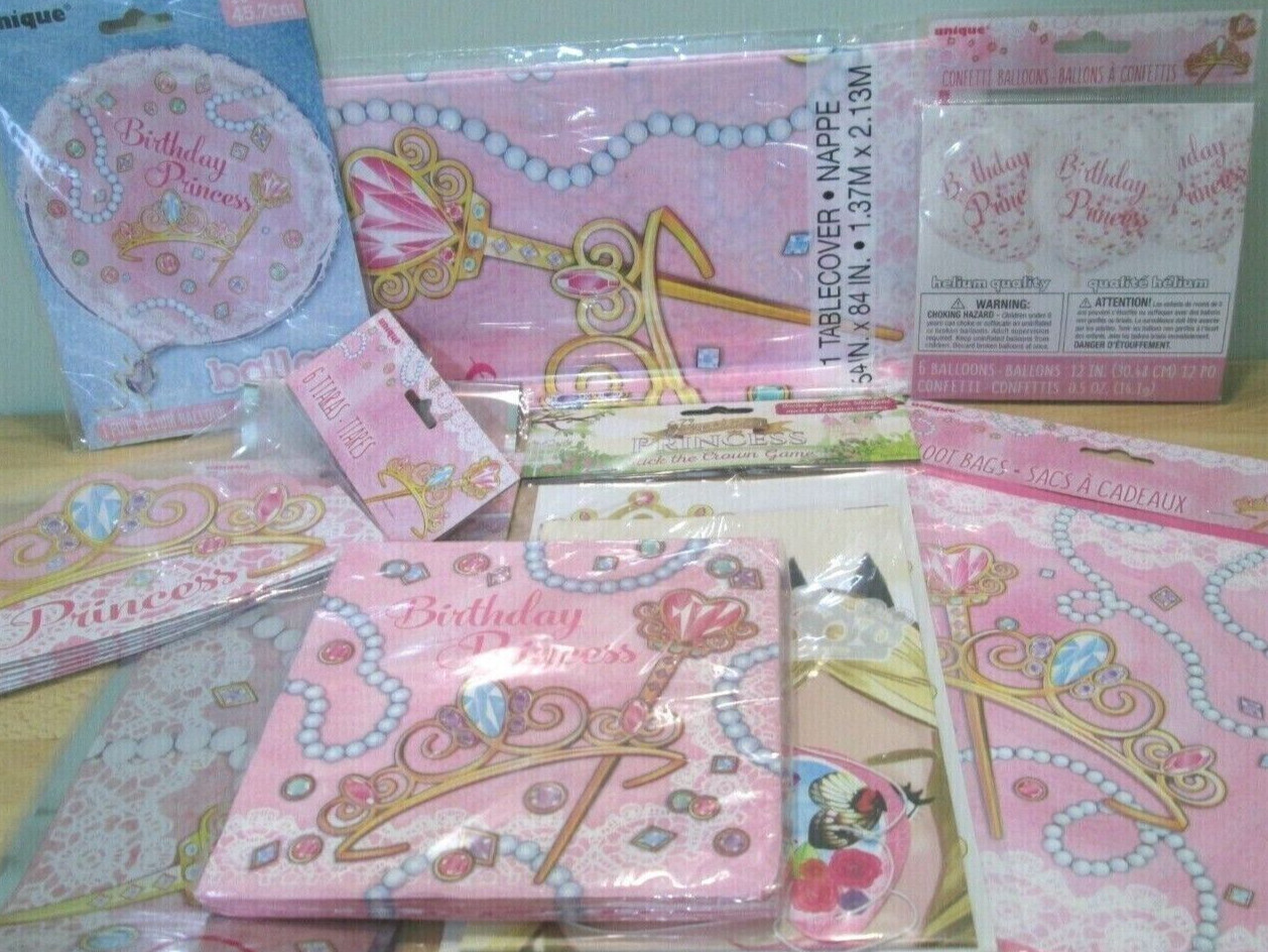 Princess Birthday Party Packs – Party / Table Decorations / Tablecover / Napkins