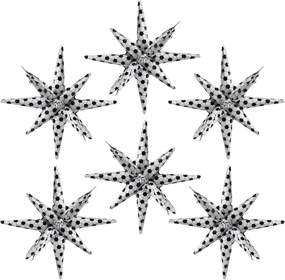 4D 14 Point One-Piece Star Cone Balloon Metallic Spike Explosion Star Balloon, 6