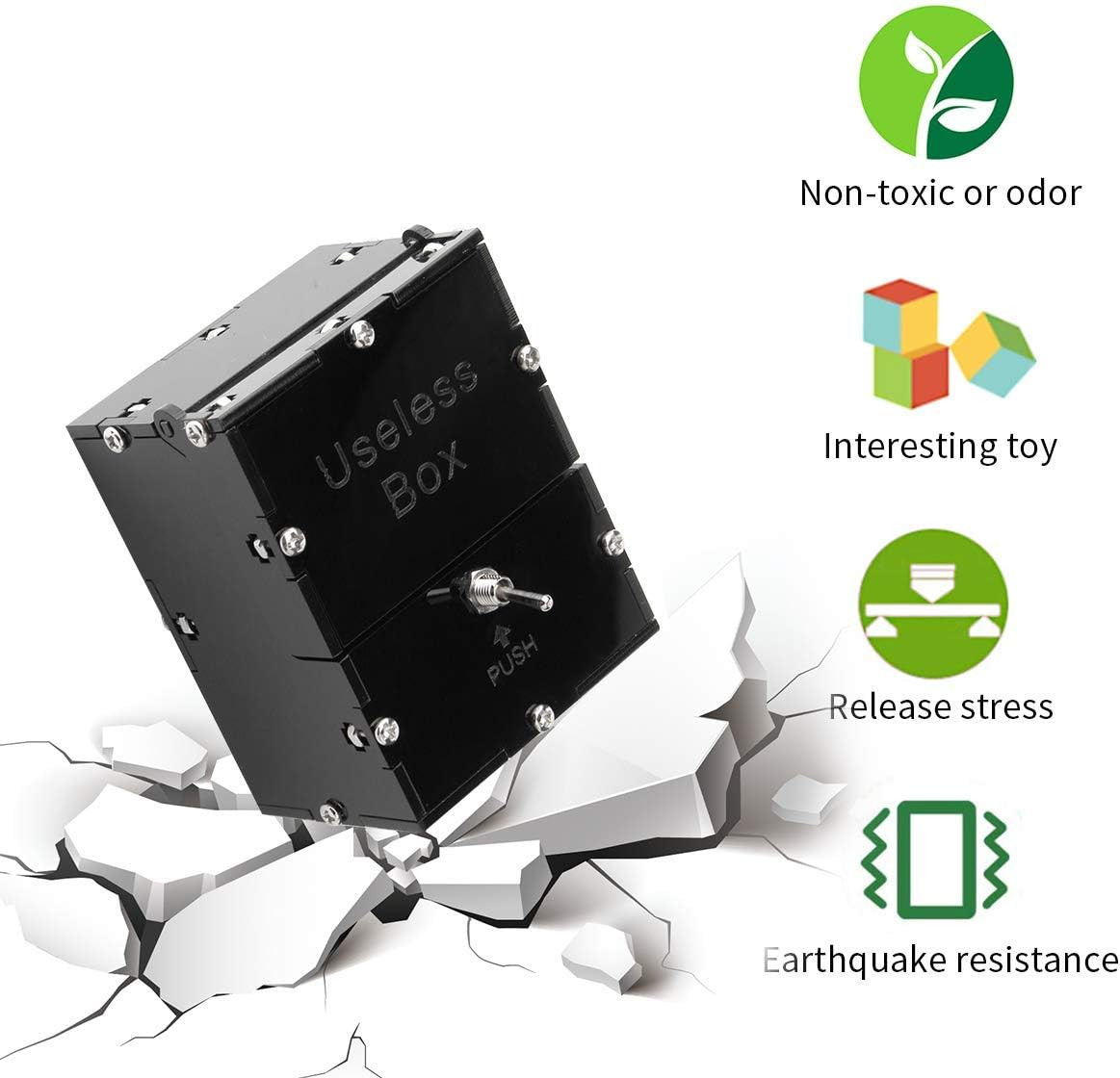 Sansheng Useless Box,Fully Asembled Mini Edition Useless Box for Birthday and Pa