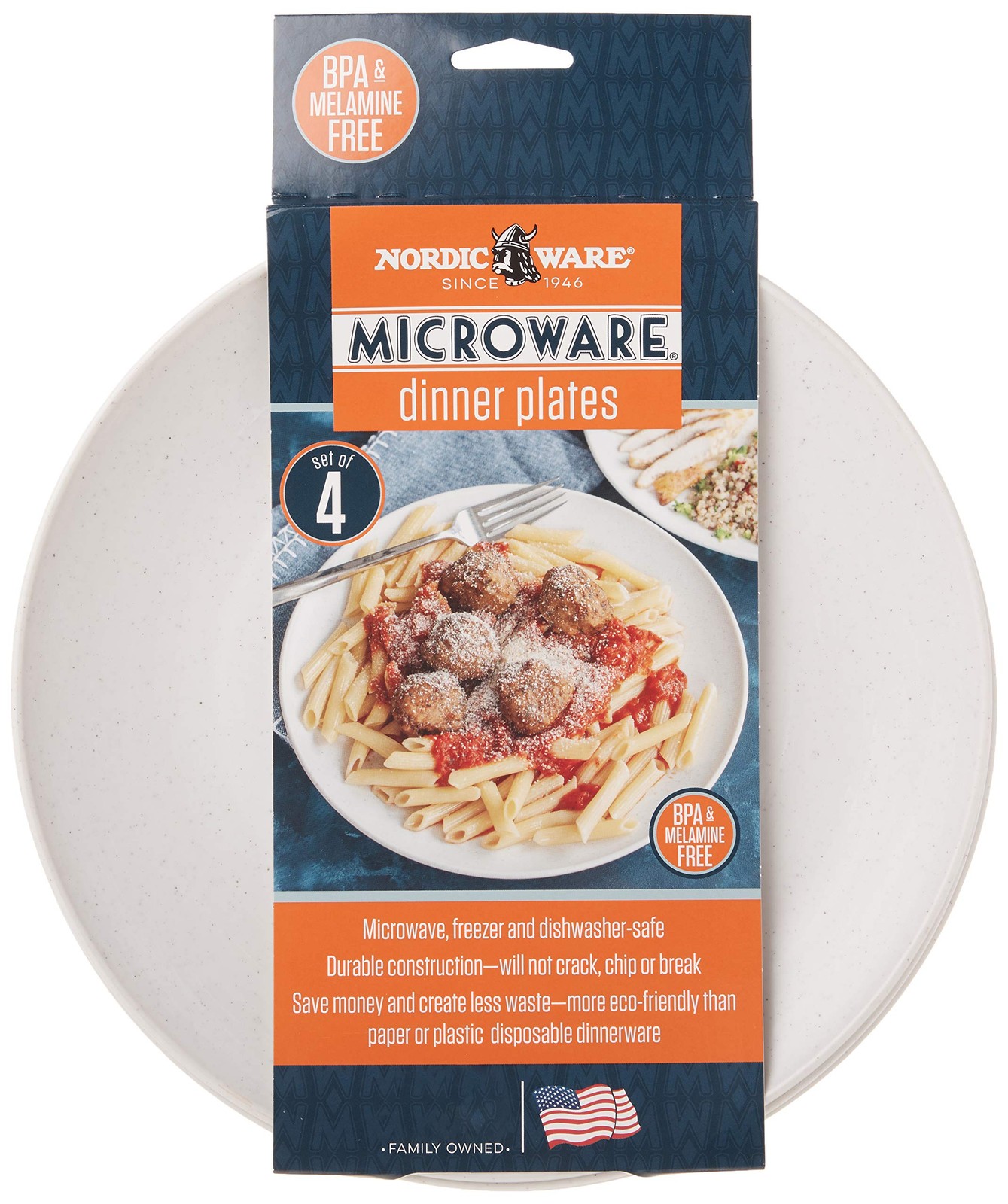 Nordic Ware Polypropylene Plates Microwave Serveware, 10″, White
