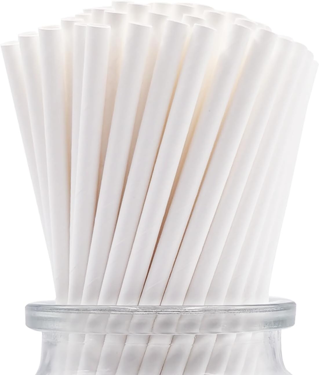 White Paper Straws 6mm x 200mm Drinking Straws for Smoothies Milkshakes & Juices