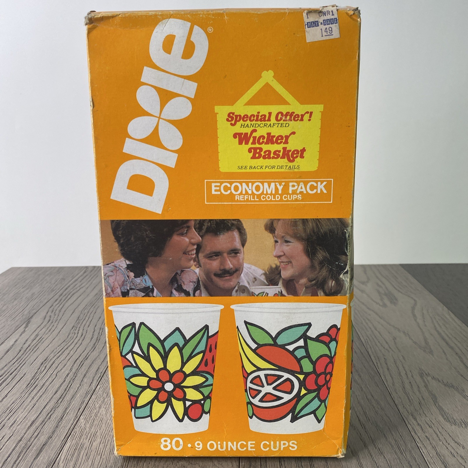 Vintage Dixie The Cup Waxed Paper Cups Colorful Vibrant 1977 NOS – Open Box