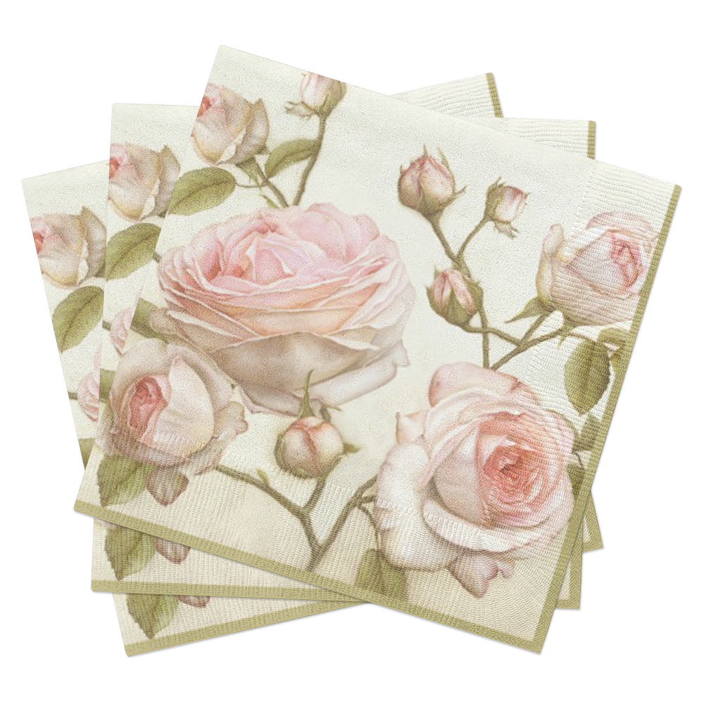 20 Paper Napkins BEAUTY ROSES Decoration DECOUPAGE VINTAGE SHABBY CHIC – Lunch