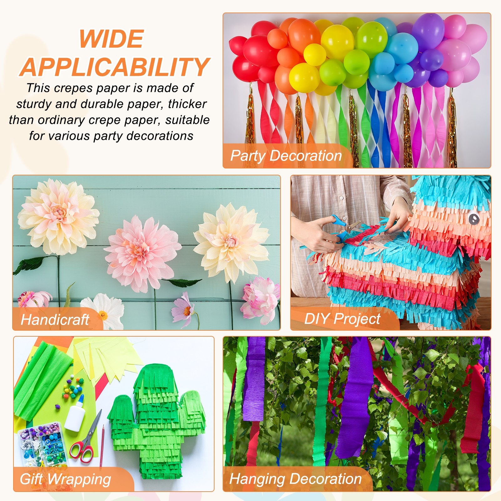 Crepe Paper 7.9ft Long 20 Inch Wide Light Blue Crepe Paper Roll