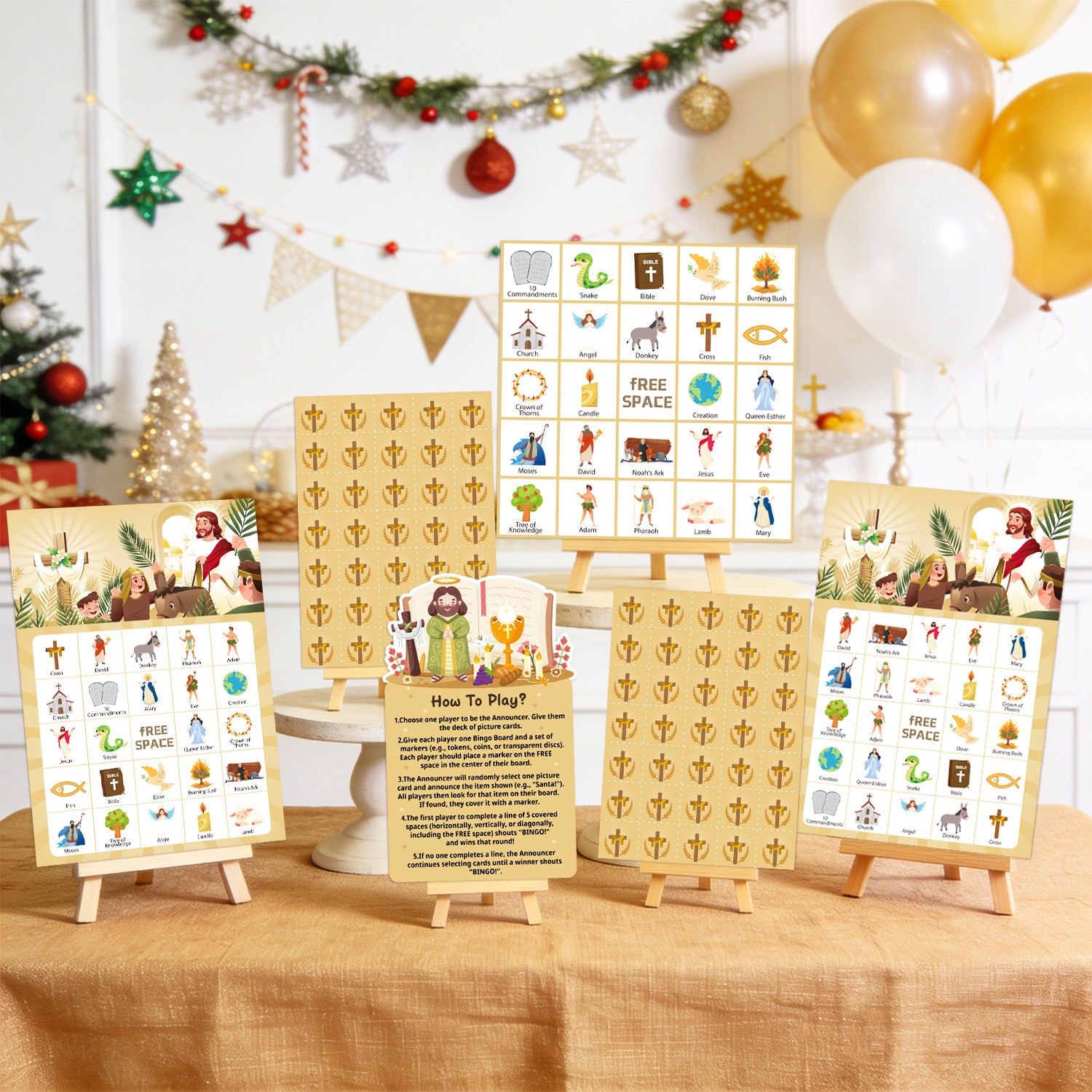 38 Bible Bingo Game Card Religious Party Decorations Biblical Gifts Party Favors