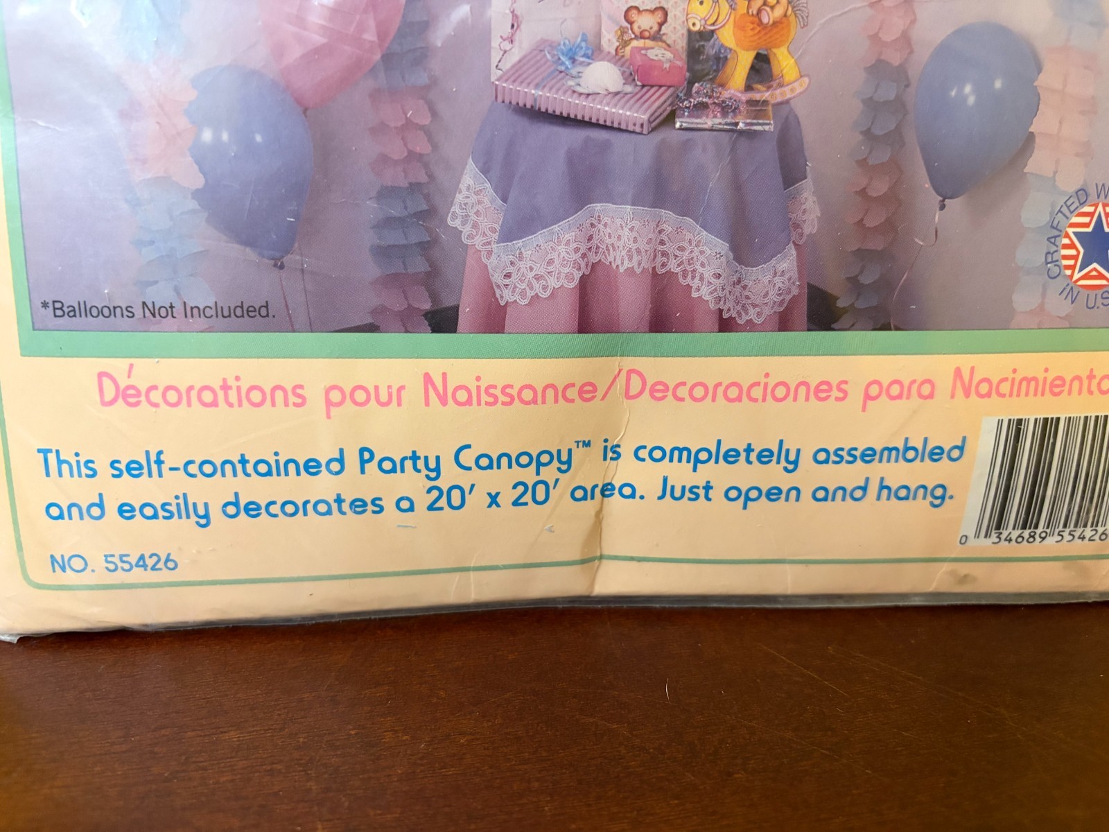 New Vintage 1993 Beistle Baby Shower Quick-Trim Party Canopy Retro Decorations