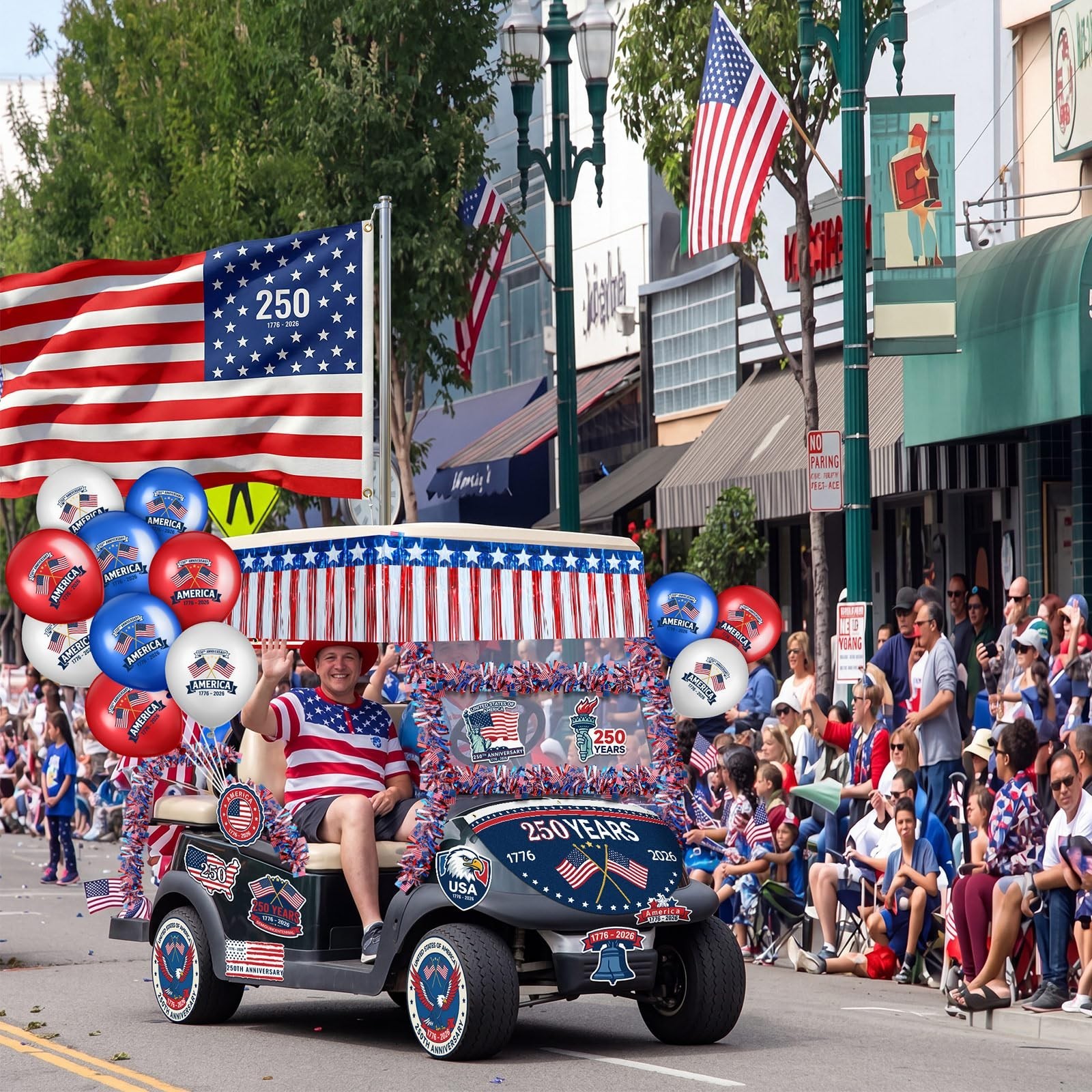 4th of July 250 Anniversary Golf Cart Decoration Patriotic Parade Decoration Kit